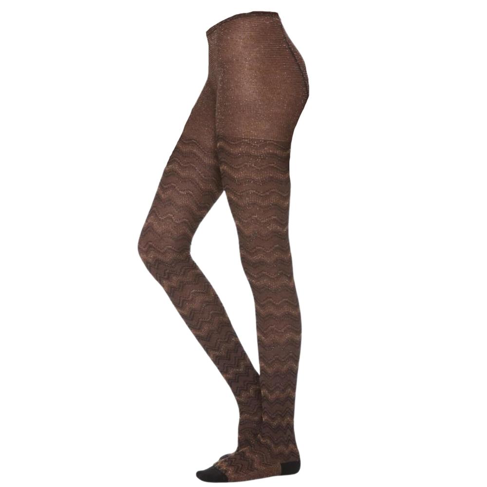 Missoni - Metallic Shimmer Zigzag Tights - L